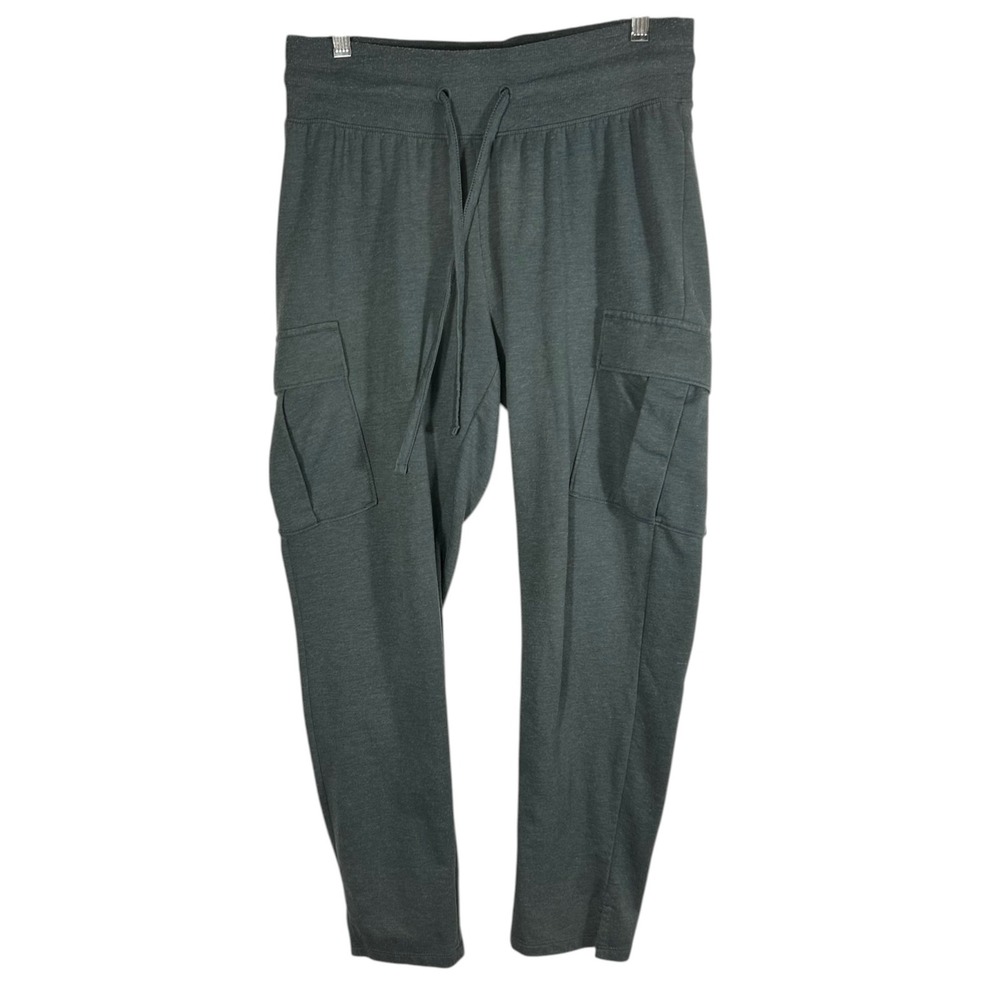 Z by Zella Women Green Charcoal Cargo Jogger Fleece Sweatpants Size Medium